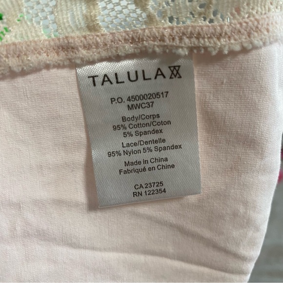 Aritzia Talula Light Pink Bustier Tank Top with Lace Size S - Picture 6 of 7